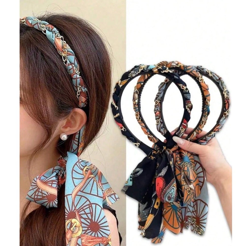 Classic Print Classic Knot Bow Braided Headband